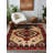 Strawbridge Burgundy Beige Moroccan Machine Printed Cotton Polyester Area Rug-1020548453