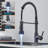 LED Light Kitchen Faucet with Pull Down Sprayer Industrial Single Handle Faucet for Farmhouse Camper Laundry Utility Rv Wet Bar Sinks-93608733
