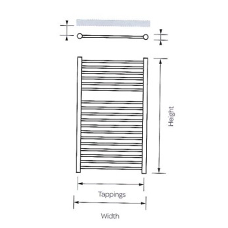 Clifton Heated Towel Rails, 120cm H x 60cm W x 6.3cm D