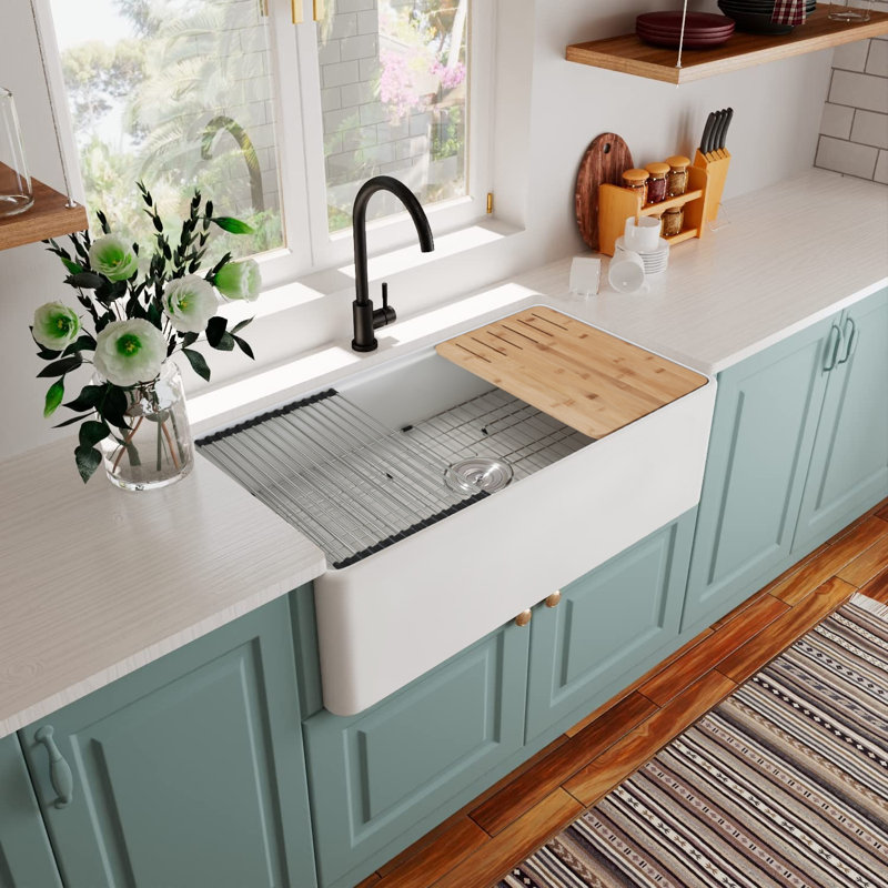 33'' L Single Bowl Fireclay Kitchen Sink