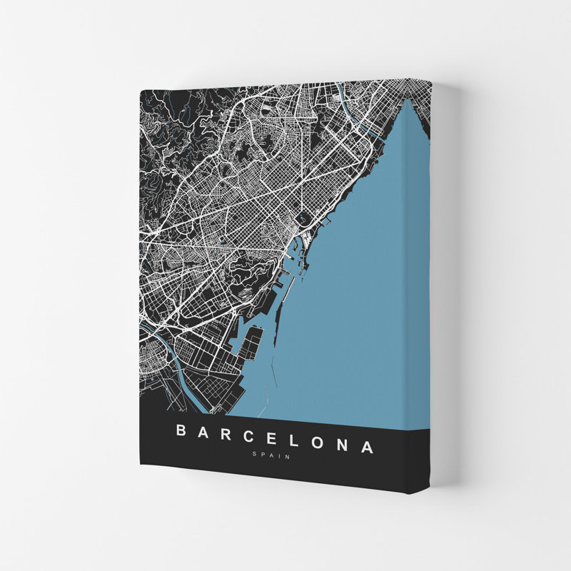 Barcelona - Print, Wrapped Canvas, 42cm H x 29.7cm W x 4cm D