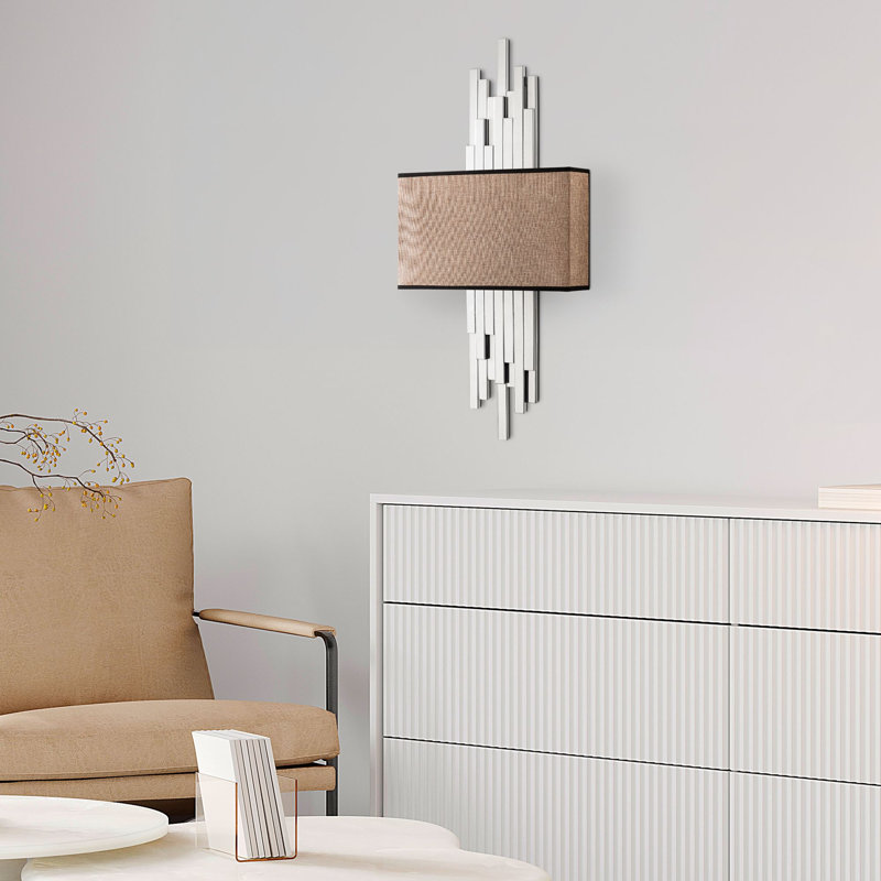 Lampe murale, Marron clair, Blanc