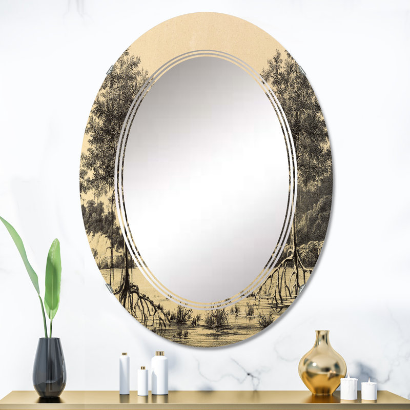 Miroir de salle de bain ovale mural, 36 po x 24 po