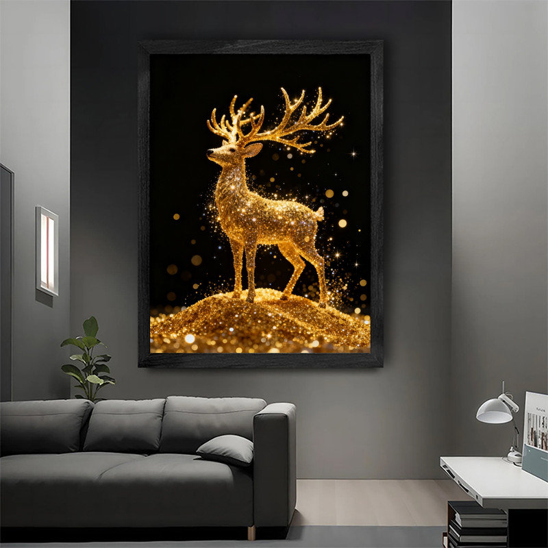 Cadre noir avec cadre de Noël renne de Noël, H 11 po x l 9 po