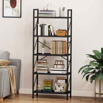 Industrial Bookcase, Corner Shelf Unit, Shelving Unit,  For Living Room, Study, Home Office