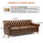 78.7" Leather Rolled Arm Sofa-591420816