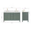 Meuble-lavabo double autoportant 67 po avec plateau en marbre Amariani-121089599-132355251