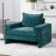 Chaise d'appoint spacieuse en chenille, revêtement vert, design moderne pour la maison et le bureau