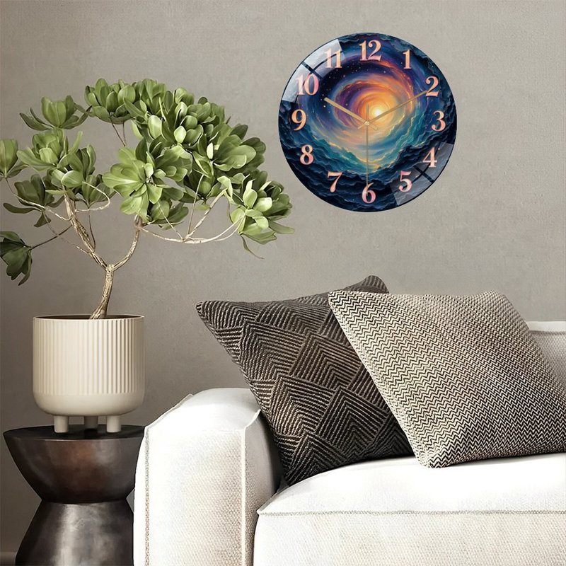 Horloge murale cosmique en spirale 12 po