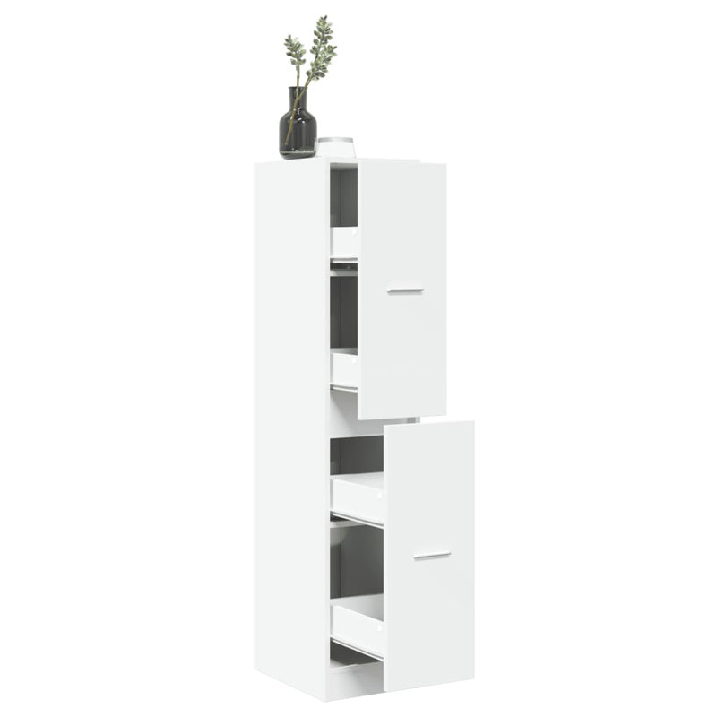  Apothecary Cabinet White Engineered Wood Medium, White