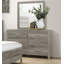 Commode de style rustique vieilli gris avec 6 tiroirs et meubles de chambre à coucher transitionnels