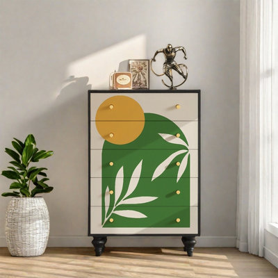 Armoire de rangement multi-tiroirs en bois de noyer