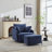 40.53" W Upholstered Swivel Accent Armchair With Storage Ottoman-1273000556