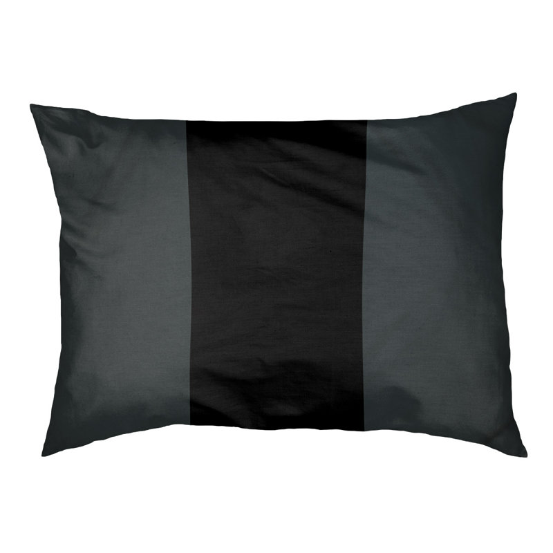 Coussin Designer, Petit (L 18 po x l 28 po), Gris acier / noir