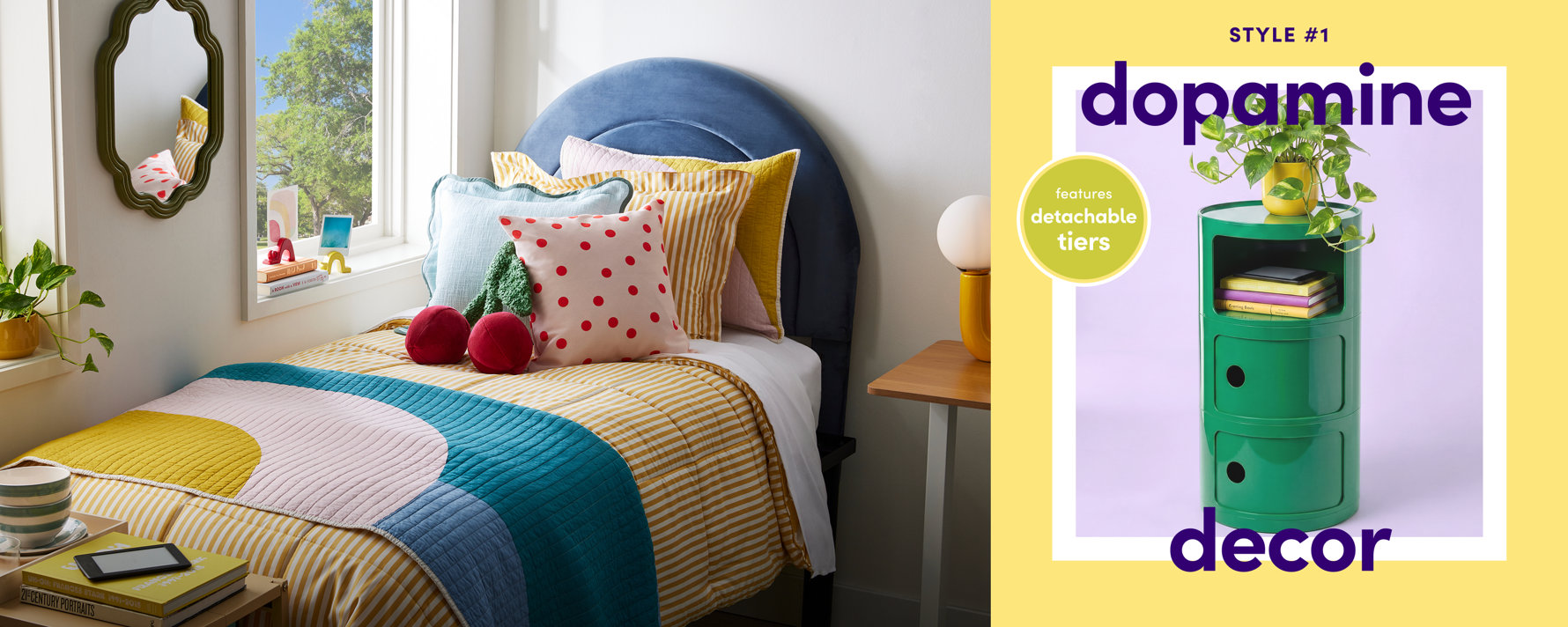 Style #1 dopamine decor, features detachable tiers.