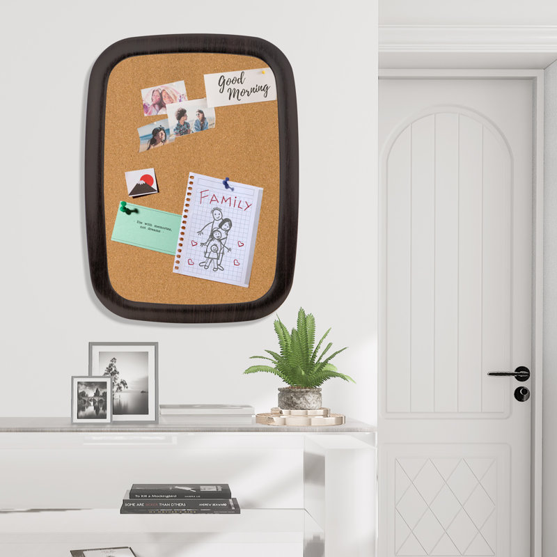 Cork Board with Thumbtacks for Walls with Frame, 17" H x 23" W