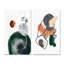 «Dark Green and Orange Abstract Composition», ensemble de 2 peintures sur toiles-1667973411-1667973408