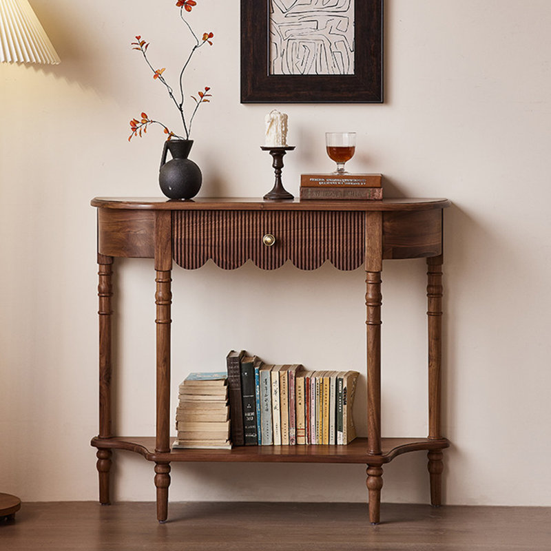 Console simple de style français moderne brune