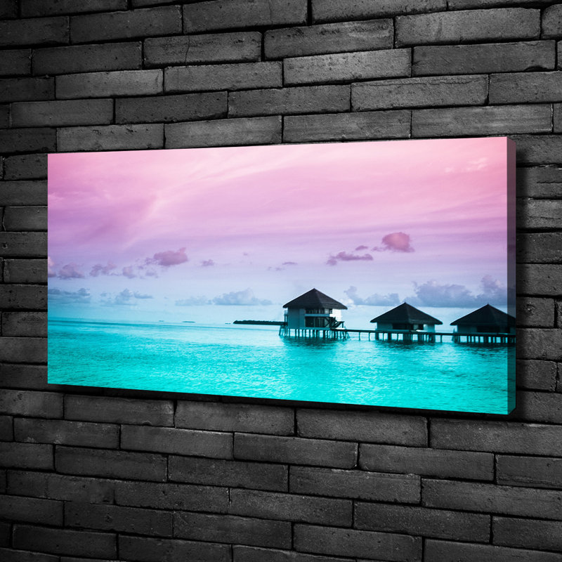 Bungalows Above The Water - Wrapped Canvas Print