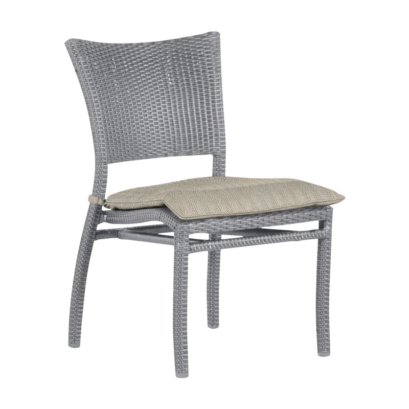 Chaise d'appoint d'extérieur Skye N-Dura, Huître, Welt, Mélange de polyester sable à chevrons