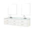 Meuble-lavabo double blanc 80 po X P 22 po D, dessus en marbre de Carrare, ensemble de robinet et Miroirs-118024529