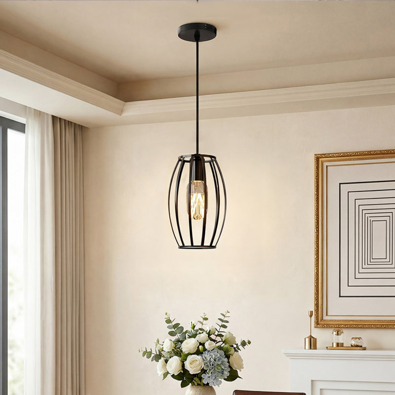 1 - Light Matte Black Chandelier Pendant