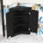 Wood Corner Bathroom Storage Cabinet with Adjustable Shelves, Triangle Design for Small Spaces-408960420