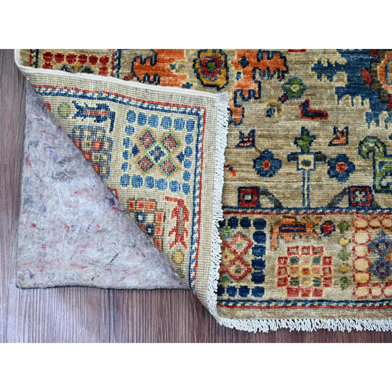 Tapis gris en laine noué à la main 3 pi 1 po x 5 pi Peshawar Ziegler Mahal CD5C60D076484D798D5580A4967CB0AB