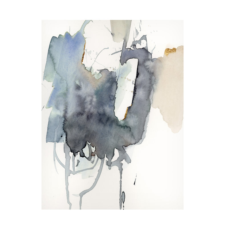 Indigo and Gray Abstract Canvas Art, 24 x 32 Inches