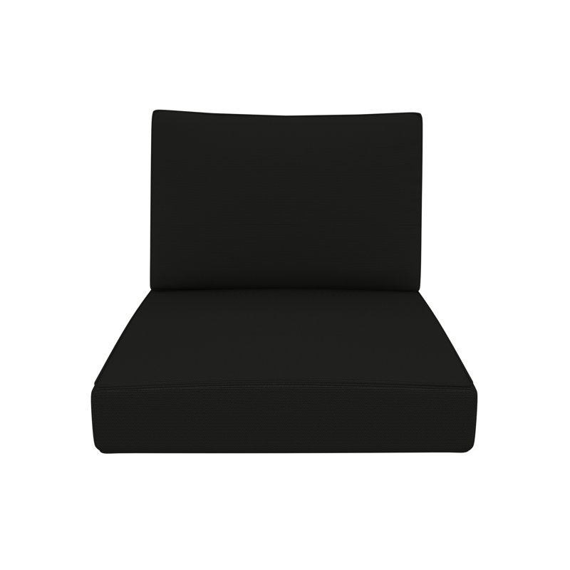 Coussin de chaise Sunge, 25 po x 26 po, Toile Sunbrella® noir