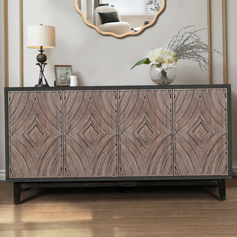 Crédence de style armoire Mid Mid Century, Brun antique