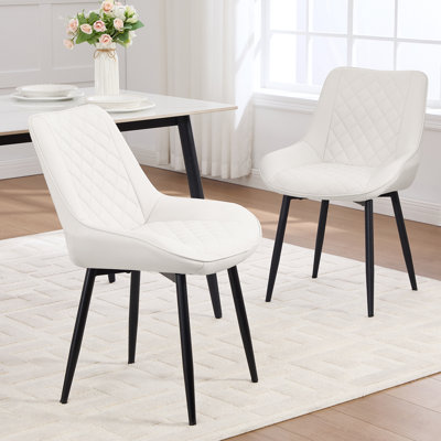 Faux Leather Upholstered Metal Dining Chair