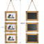 Décoration murale suspendue 5 x 7 cadres photo, 3 cadres photo 5 x 7 sans passe-partout et 3,5 x 5 avec passe-partout, bois rustique, noir carbonisé