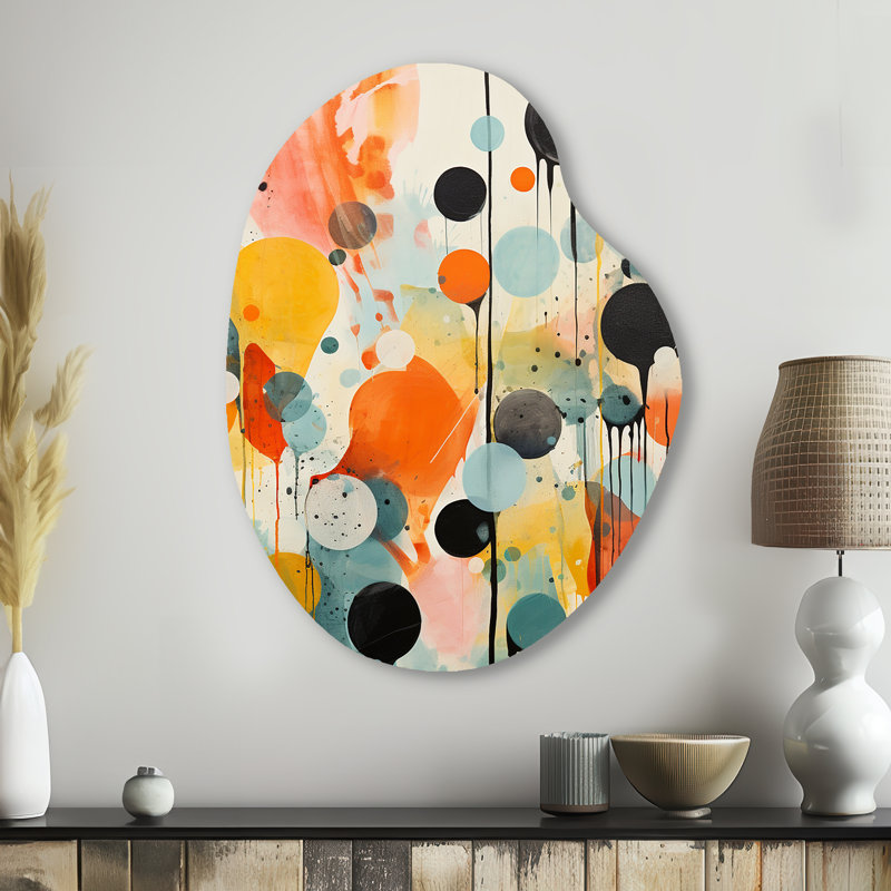 Abstraction atomique colorée de style Mid-Century I - forme unique d'art abstrait Mid-Century en métal, sculpture murale asymétrique en métal