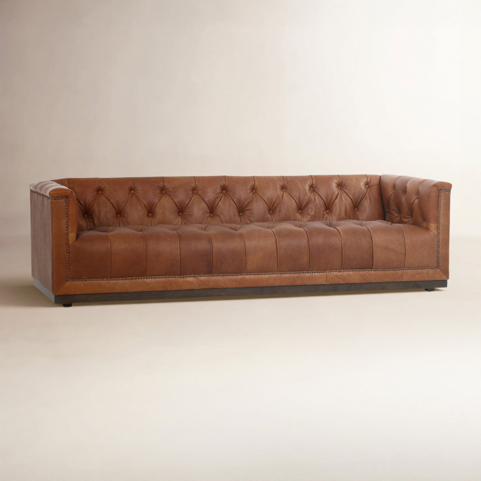 Byer 95'' Upholstered Sofa, Heirloom Sienna Genuine Leather