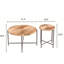 Ensemble de table basse et de table de bout à motif Radial 2 pièces - Panneau de fibres à densité moyenne imperméable avec housse en PVC