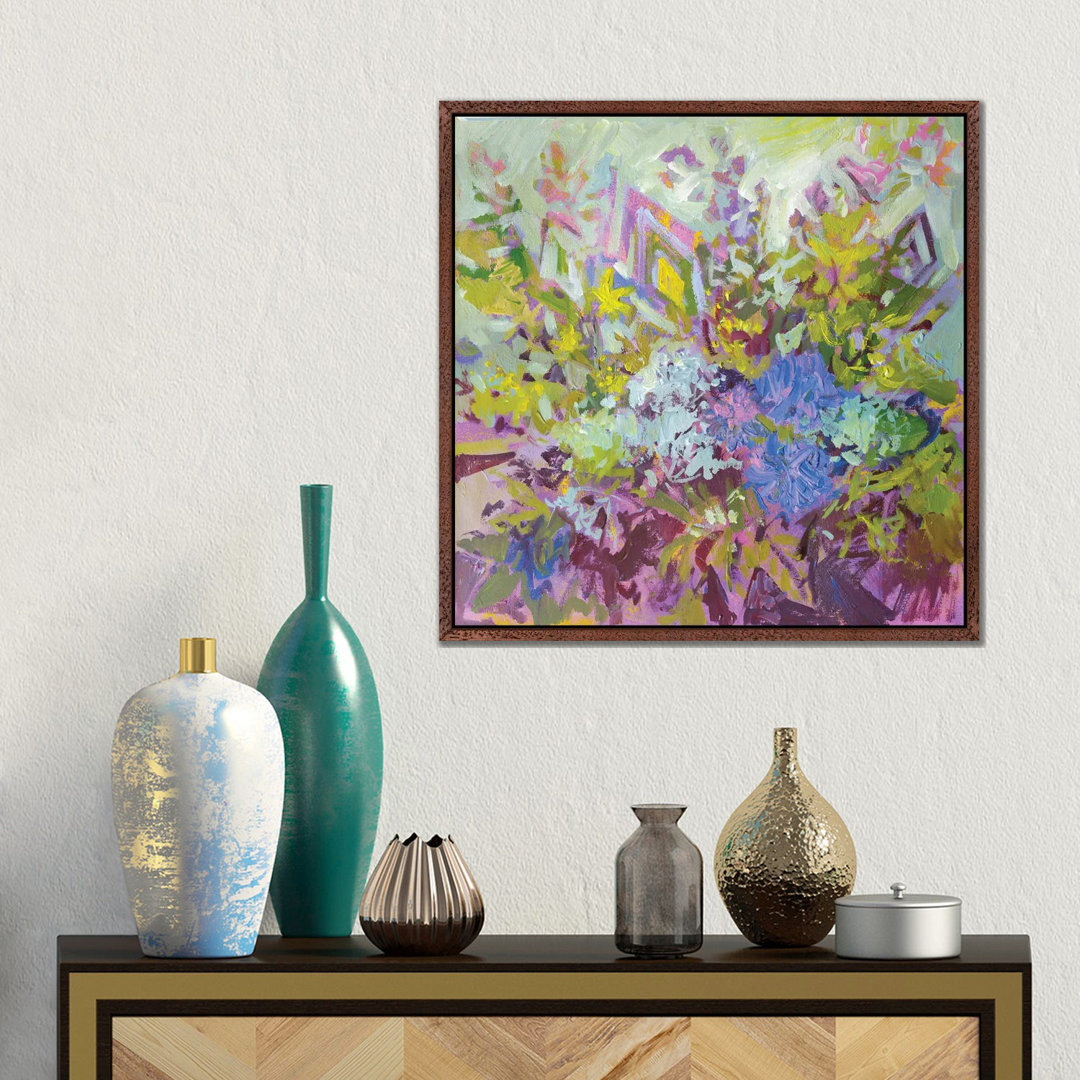 Blumenmosaik von Ekaterina Prisich - Galerie-verpackte Leinwand GiclÃ©e auf Leinwand