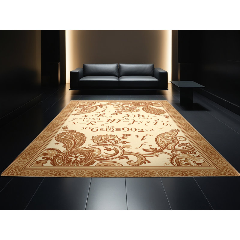 Tapis oriental classique lavable à la machine Pavni Algebra, 3 x 5