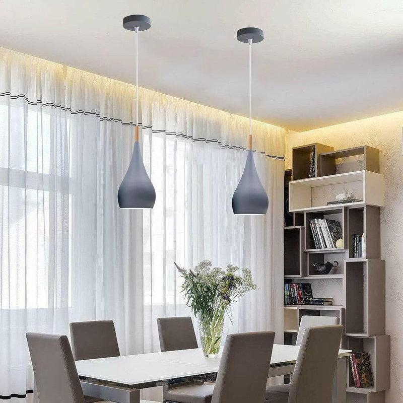 Rasen 1 -Light Single Teardrop Pendant, Grey