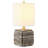 Kovac 16" Tall Stone Table Lamp with Fabric Shade in Grey Veined Travertine-417437401