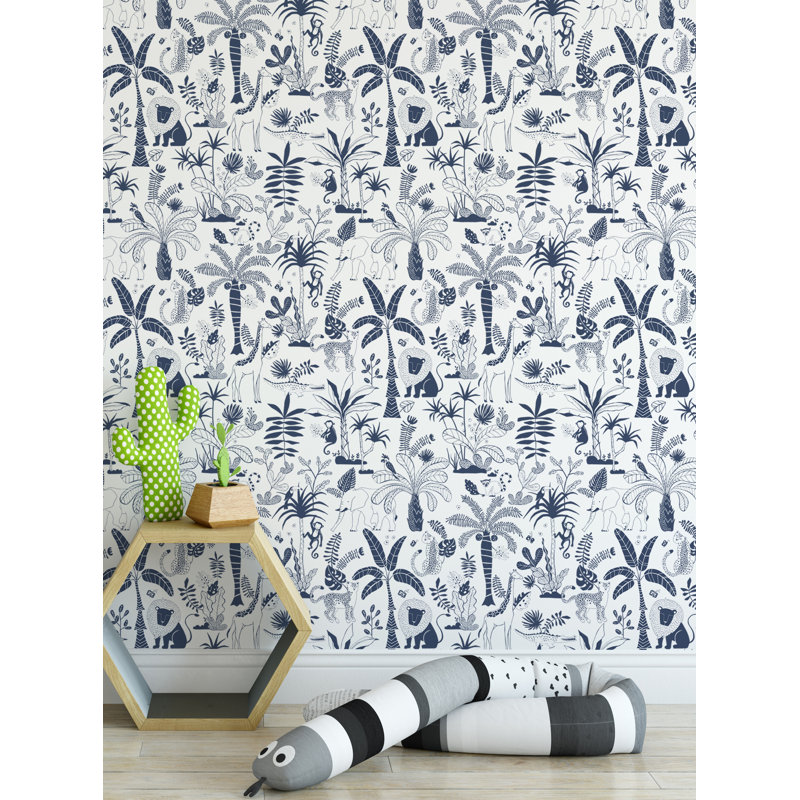 Rouleau de papier peint adhésif L 18 pi x l 24 po Milam, Bleu
