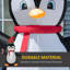 Pingouin tenant une canne de Noël gonflable
