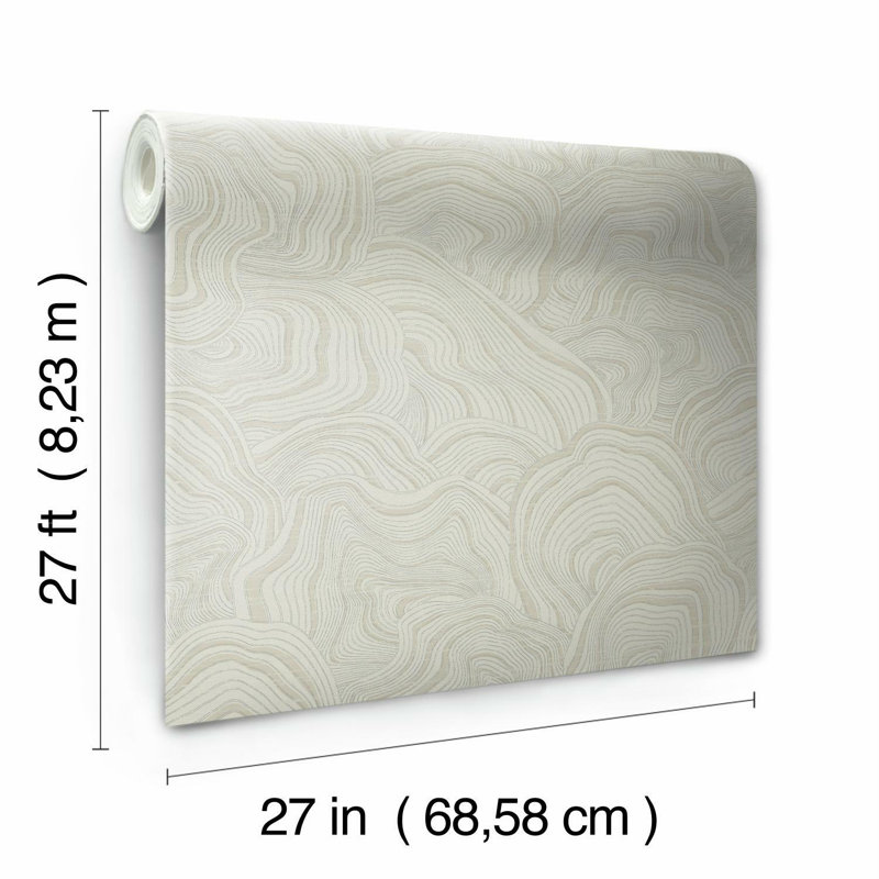 Geodes Abstract Metallic Wallpaper Double Roll, Taupe