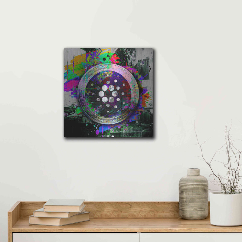 Art mural en métal Cardano Crypto, H 12 po x l 12 po