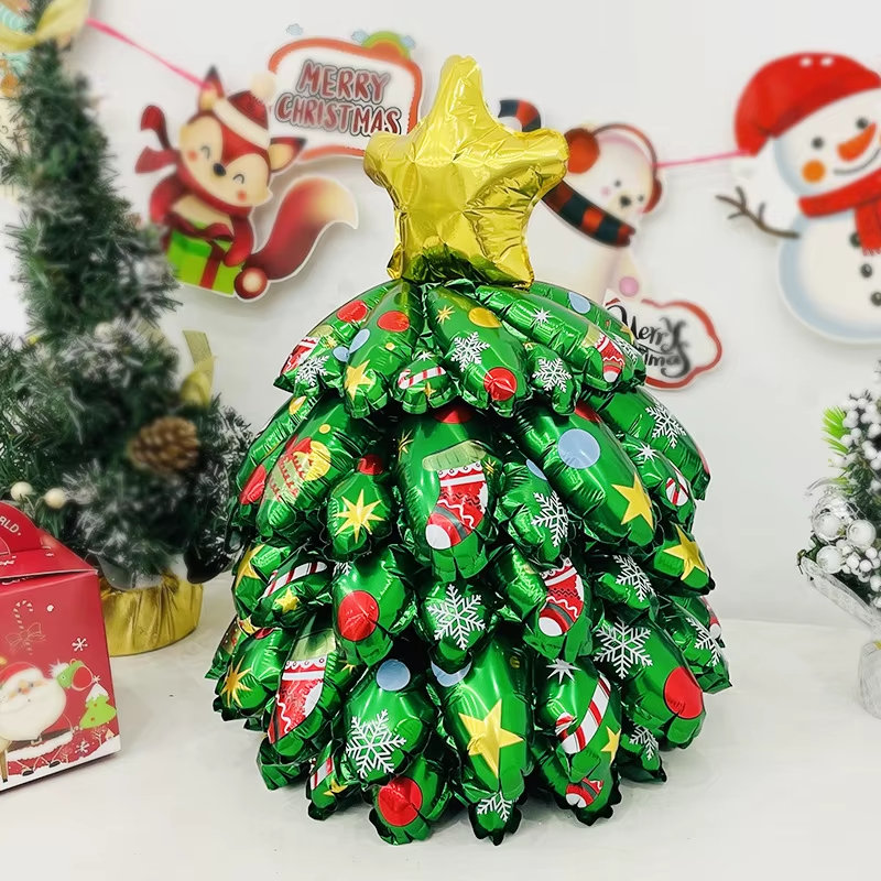  Décoration de Noël arbre de Noël debout ballon en aluminium F07M1-69