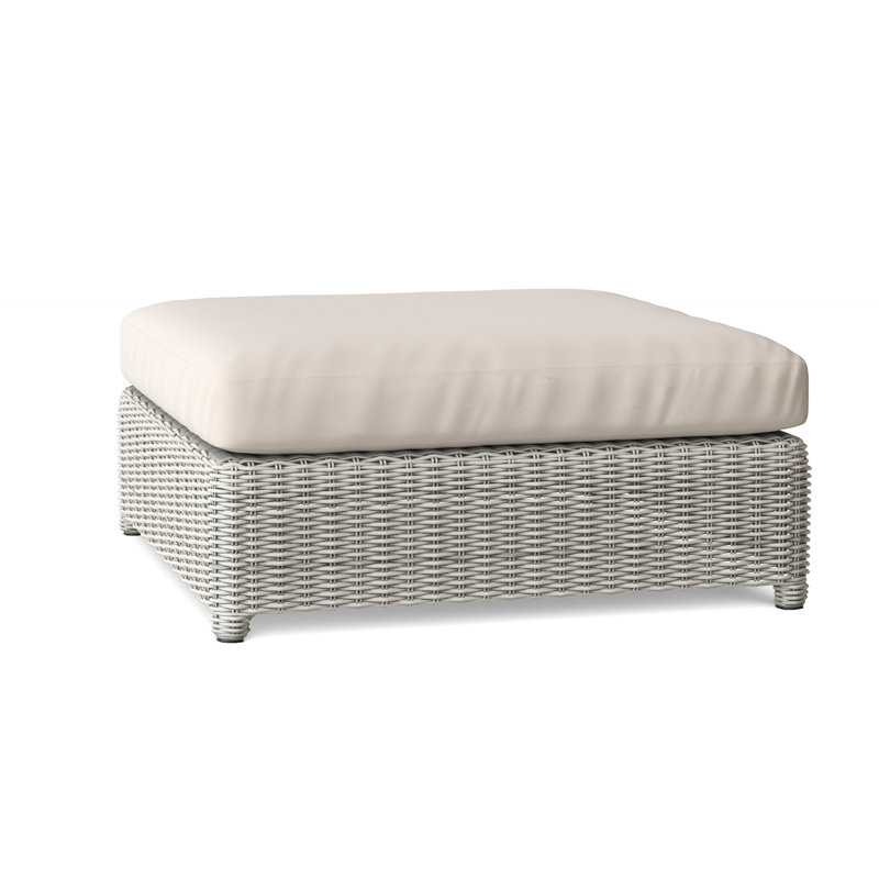Sag Harbor Outdoor Ottoman, Demo Putty, Sag Harbor Classic White