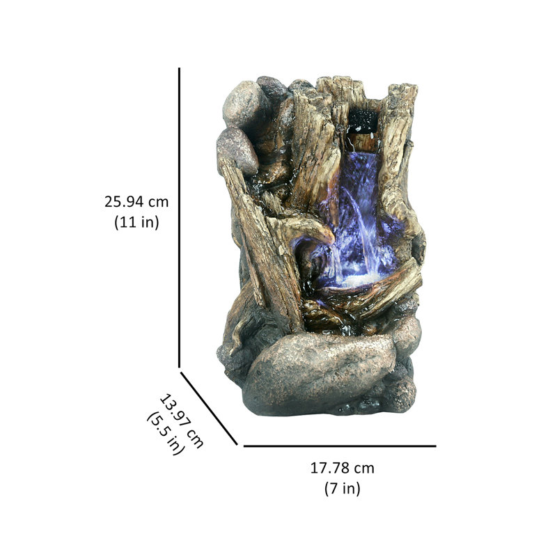 Weather Resistant Table Top Fountain with Light