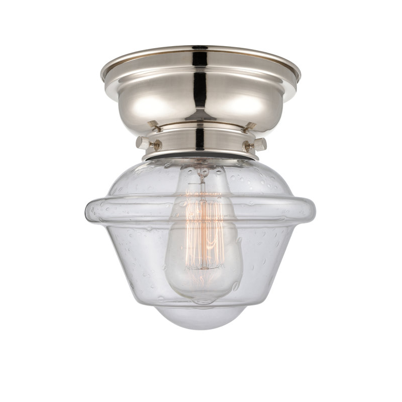 Plafonnier encastré 1 lumière 7,5 po Baptiste, Ampoule non incluse, Grainé, Nickel poli