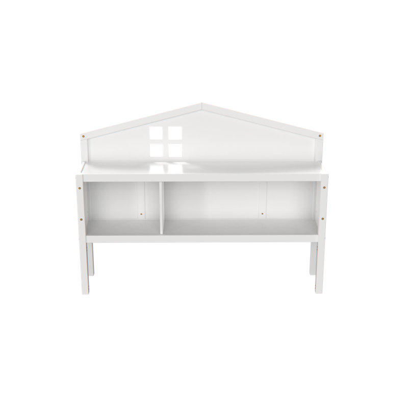 Tête de lit avec armoire de rangement pour lit Montessori, Blanc