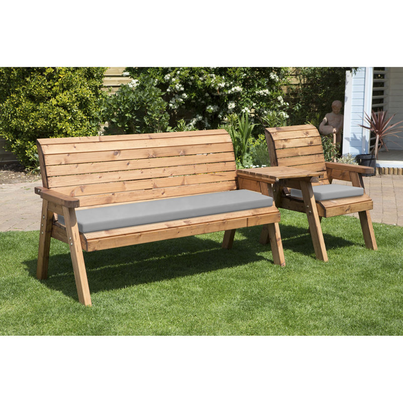 Gaines Solid Wood Redwood Outdoor Bench, Grey